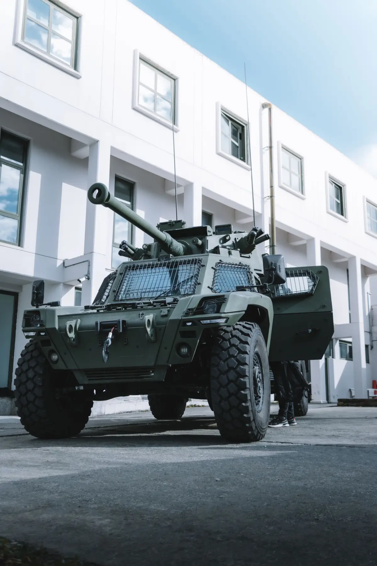 Military armoured vehicle representing defence, security and ballistic composite applications