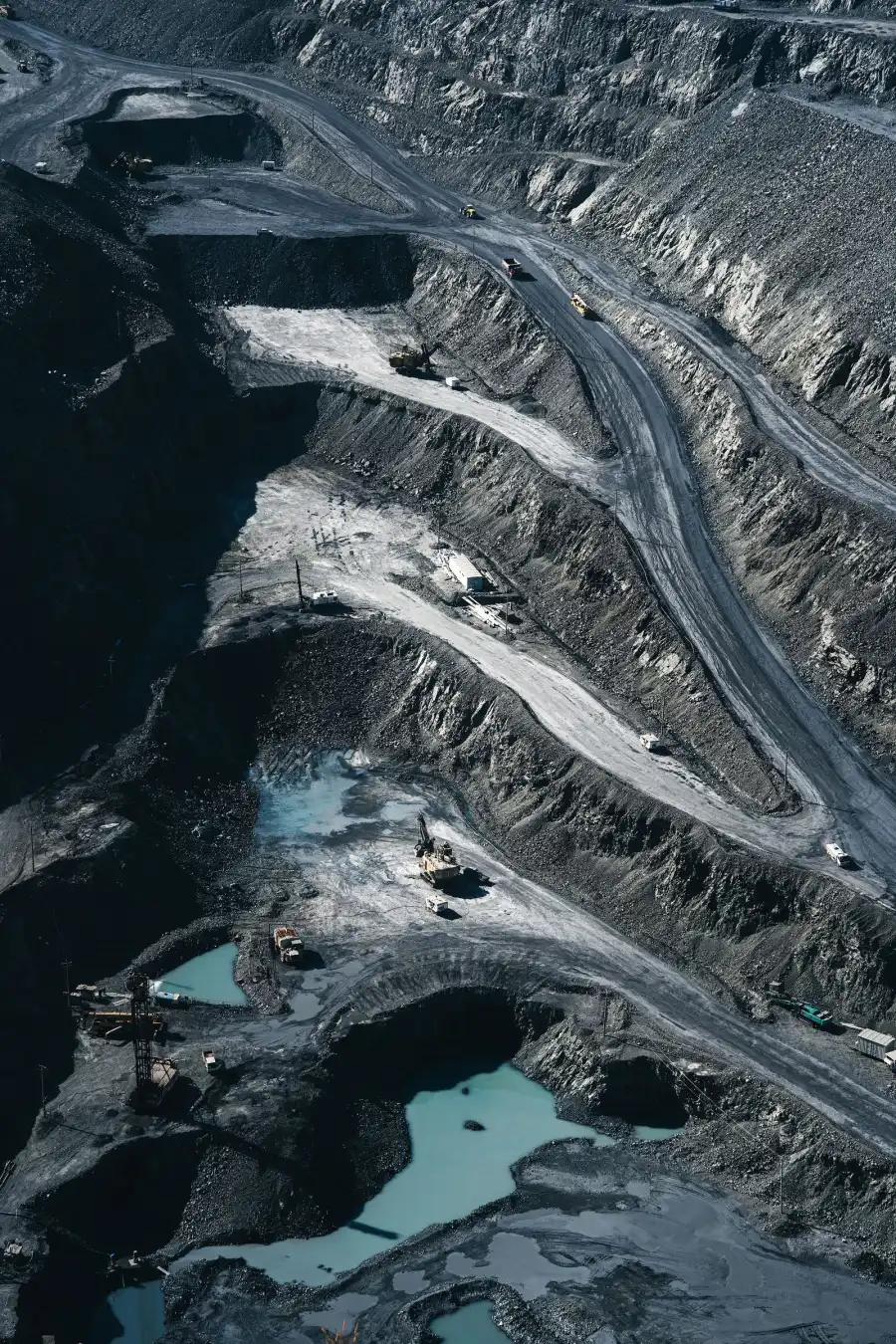 Open-pit industrial mine representing FRP mining and mineral-processing applications
