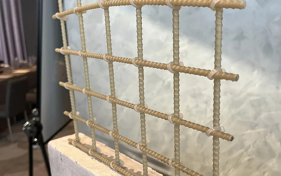 Glass fiber reinforced polymer rebar grid for concrete reinforcement